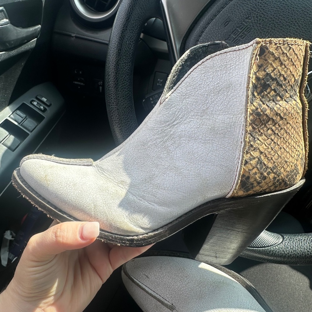 Liberty Black Snakeskin Booties
